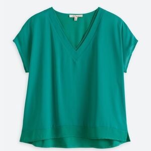 Chic Teal V-Neck Blouse for Women